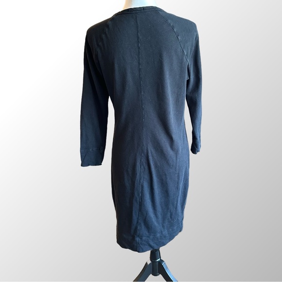James Perse‎ Dress Women’s Large (3) Black Supima Cotton Sweatshirt Sheath Dress - Picture 3 of 10
